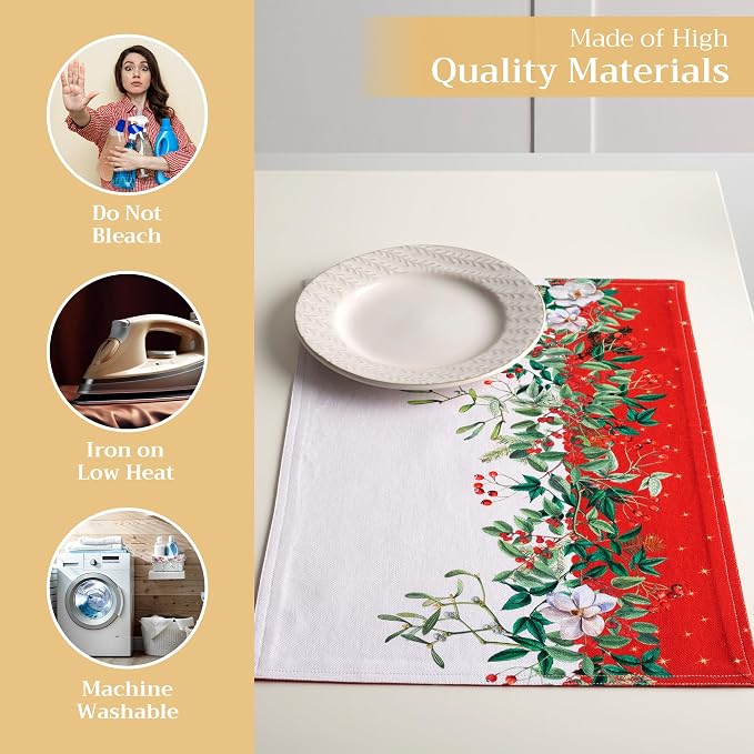 Maison d' Hermine Placemats Set of 4 Reusable 100% Cotton | Cloth Place Mats - Image 3