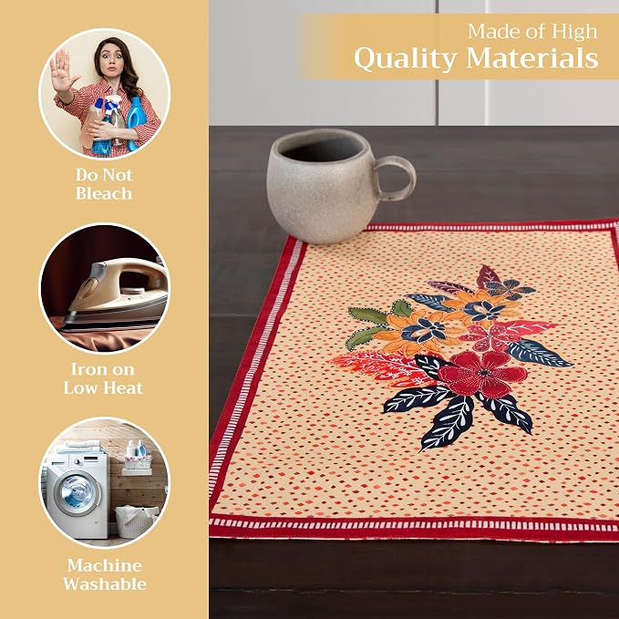 Maison d' Hermine Placemats Set of 4 Reusable 100% Cotton | Cloth Place Mats - Image 3