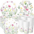 250 Pcs Wildflower Party Decorations Include Spring Summer Floral Paper Plates by Ziliny