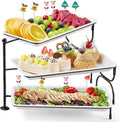 Lifewit 3 Tier Serving Tray, 30 x 17 cm/12 x 6.5" White Plastic Tiered Food by Lifewit