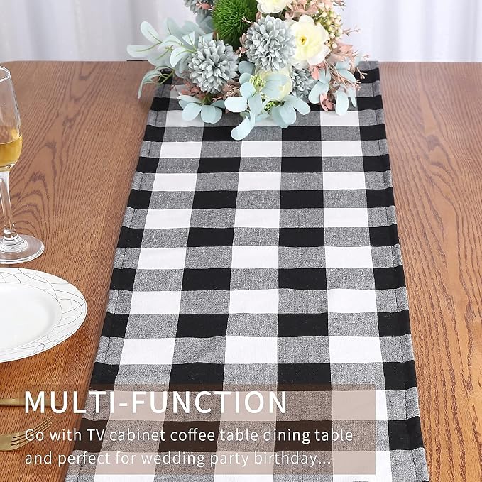 Tosewever Buffalo Check Plaid Table Runner, Cotton Polyester Blend Classic - Image 9