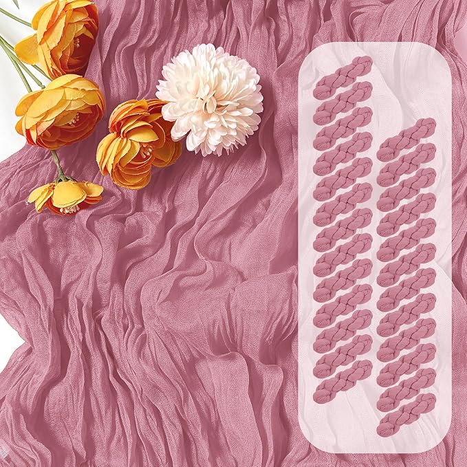 25 Pack Dusty Rose Cheesecloth Table Runner 17 x 108 Inch Gauze Table Runner by Unknown
