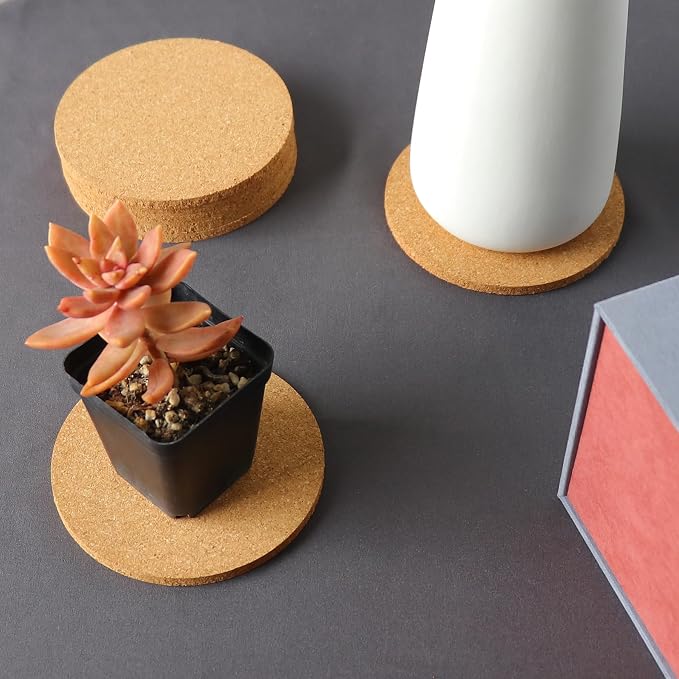 6Pcs Cork Coasters, Tivnhuils 3.9 inch Coasters, Coasters Set - Image 4