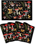 Mushroom Placemats Set of 4, Moth Gothic Witchy Table Mats, Heat Resistant by Unknown