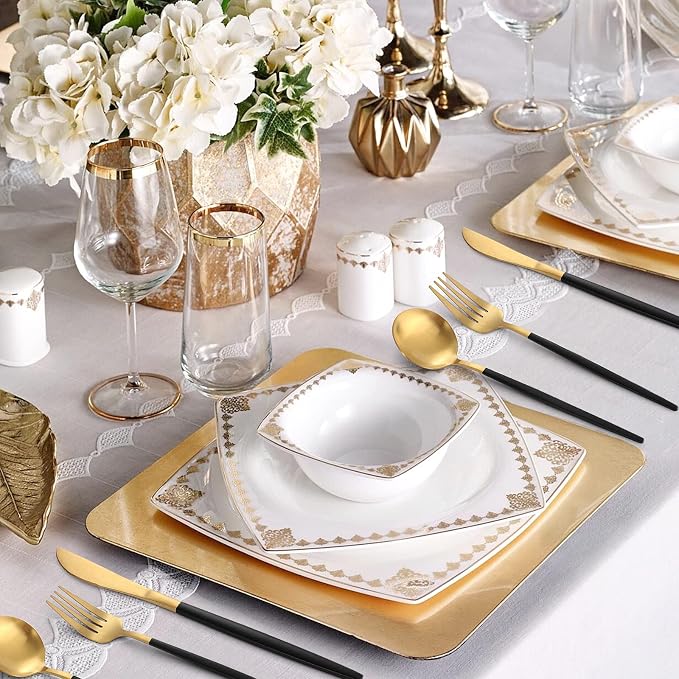 VANVRO Matte Black Gold Silverware Set, 20-Piece Stainless Steel Flatware Set - Image 6