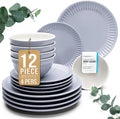 12 Piece Stoneware Dinnerware Set by PURELIVING
