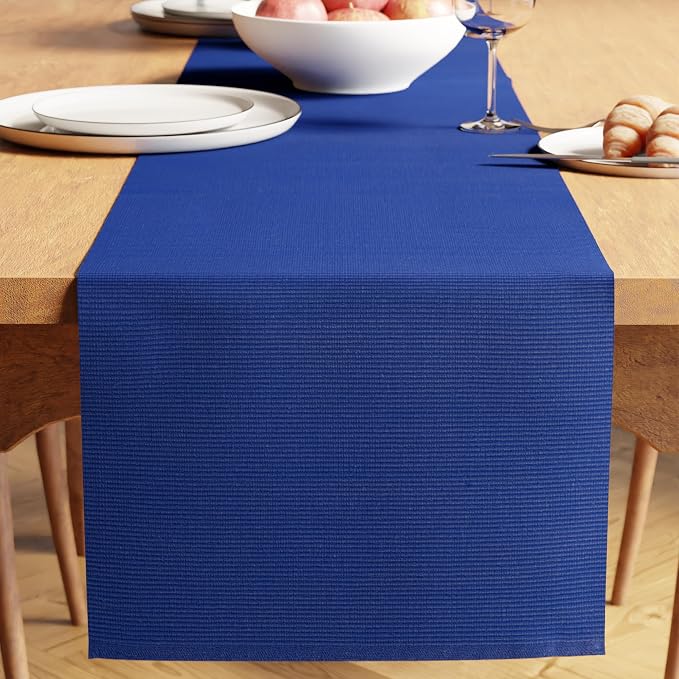 Encasa XO Dining Table Runner 13"x59" | Yarn Dyed Fine Ribbed Cotton | Solid by EncasaXO