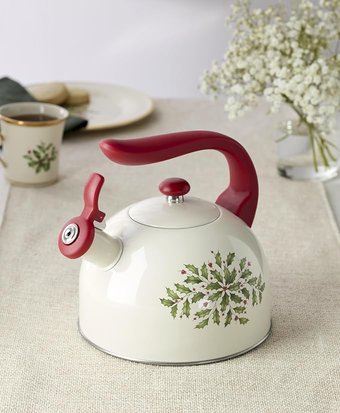 Lenox Holiday Aluminum Christmas Tea Kettle, 84oz | dishwasher safe | - Image 7