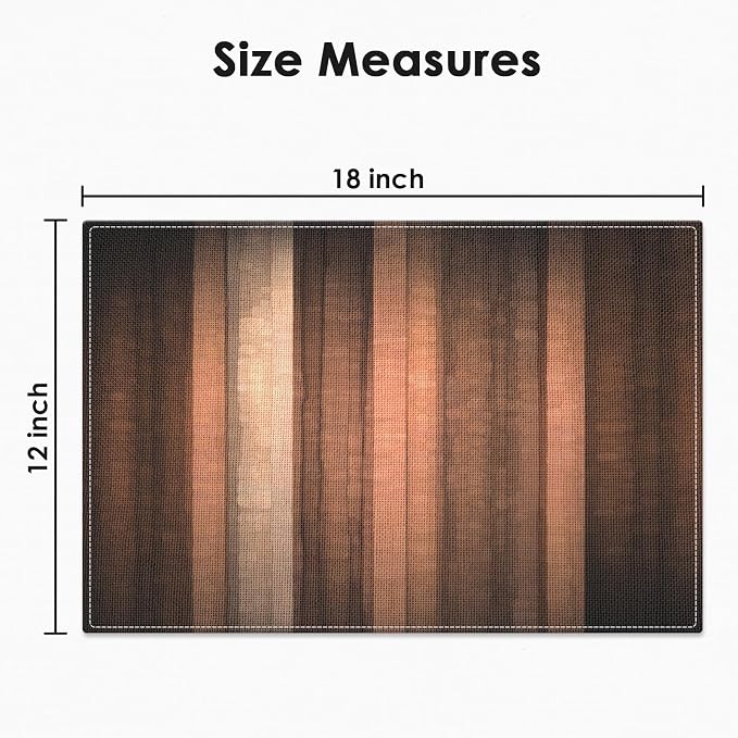 Emvency Farmhouse Placemats Set of 4, 12x18 Inch, Striped Vintage | Art Art - Image 2