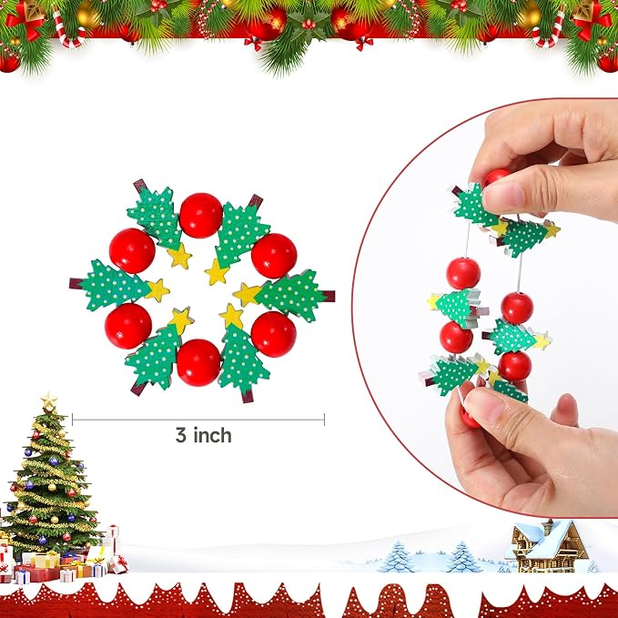 KPOSIYA Christmas Napkin Rings Set of 6, Xmas Tree Napkin Rings - Image 3