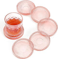 Modern Clear Glass Coasters Set of 6, Cute Coasters Table Mats by GOHDODD