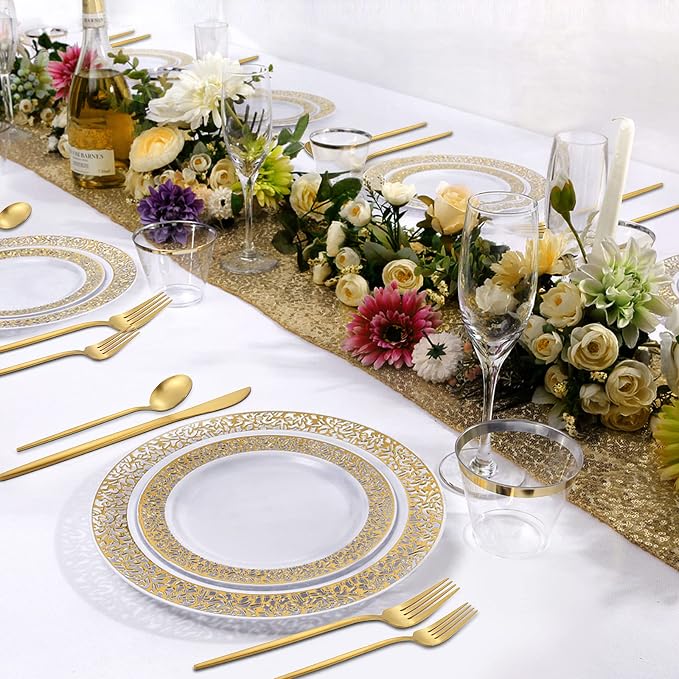 Matte Gold Silverware Set, VANVRO 40-Piece Stainless Steel Flatware Set - Image 6