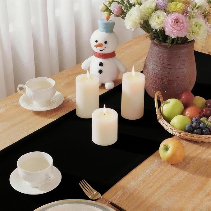 Black Table Runner, Waterproof Washable Runners 90 Inches Long | Reusable 12x90 - Image 6