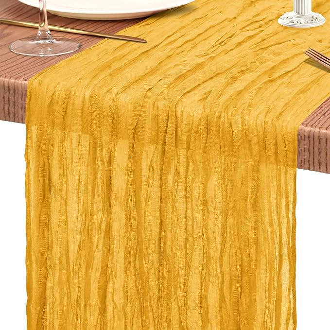 18 Pack Cheesecloth Table Runner 10FT Gold Table Runner Boho Gauze Cheese Cloth - Image 9