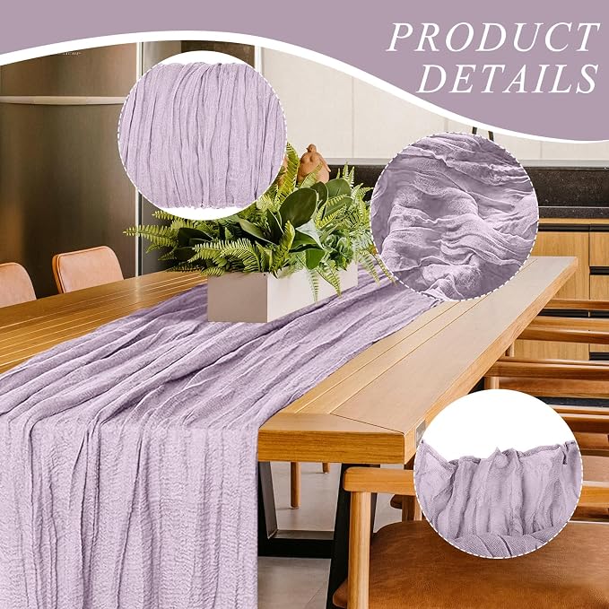 6 Pack Cheesecloth Table Runner 10Ft Christmas Gauze Boho Table Runners - Image 3