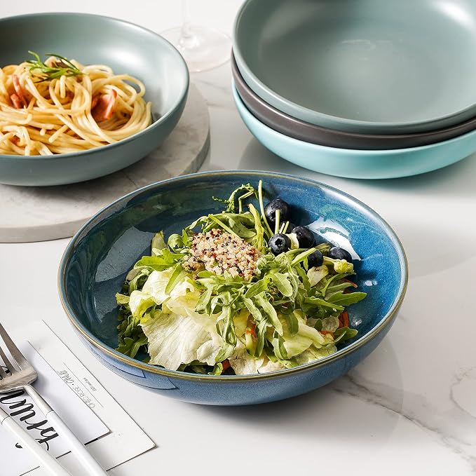 Selamica Ceramic 8 inch Pasta Bowls, 26 Ounce Large Serving Bowl Porcelain - Image 3