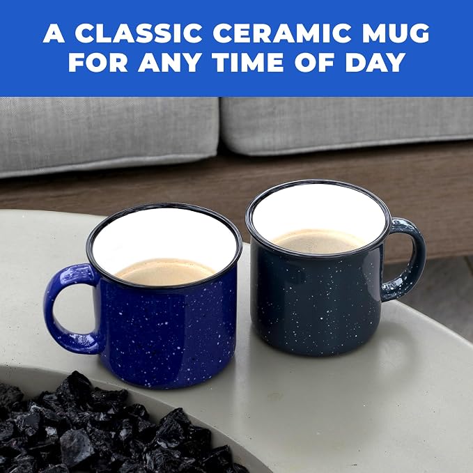 Set of 8 Ceramic Campfire Mugs – 15 Oz, Lime – Coffee & Tea Cups - Image 3