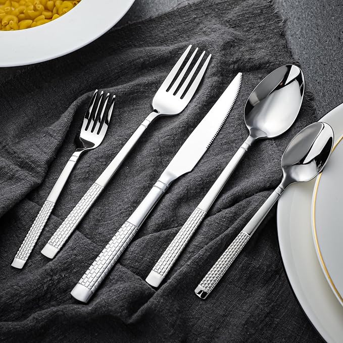 40-Piece Stainless Steel Silverware Set, Flatware Set Service - Image 4