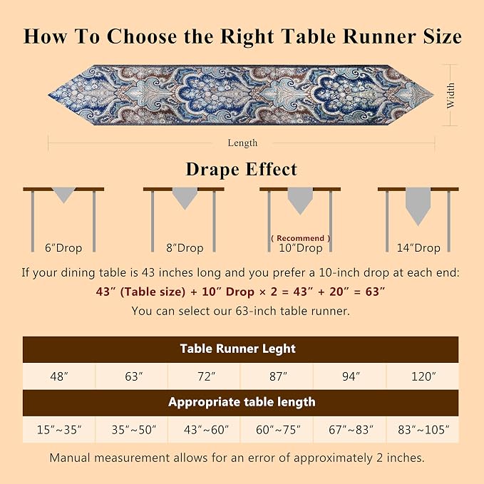 Elegant Table Runner 120" Long Navy Blue - Image 6