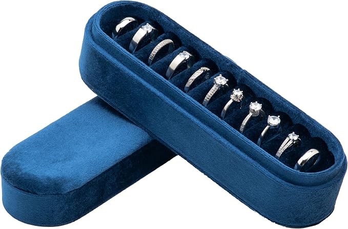 Velvet Small Multiple Ring Box Portable Organizer Display Storage | Travel Case - Image 2