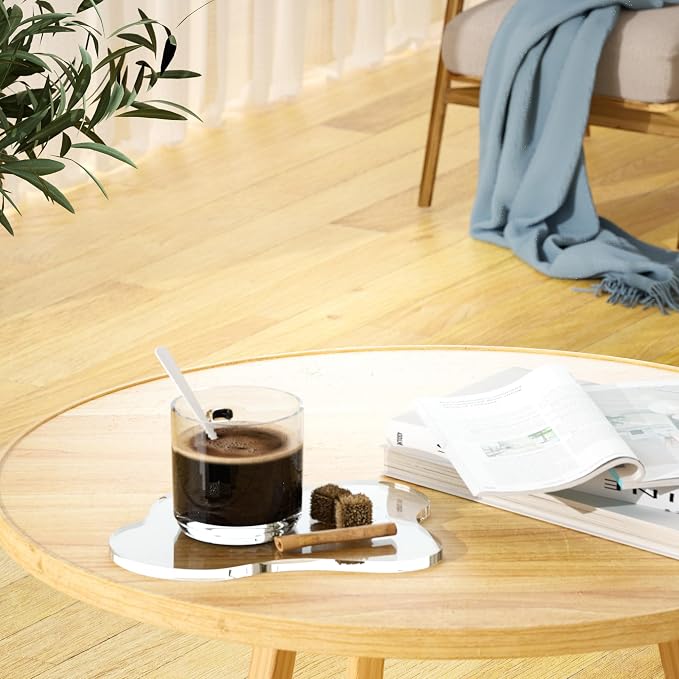 Acrylic 2Pcs/Set Coaster for Desk, Bar Drink Coaster, Cloud Shape Coffee Cup - Image 4