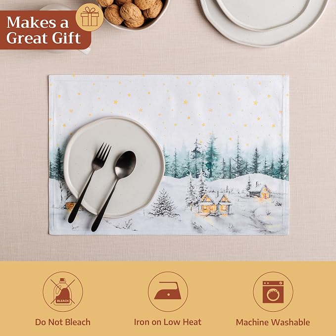 Maison d' Hermine Placemats Set of 4 Reusable 100% Cotton | Cloth Place Mats - Image 5