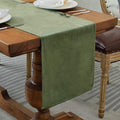 BALCONY & FALCON Table Runner Velvet Olive 14"x118" | Elegant, Fall Decor by BALCONYFALCON