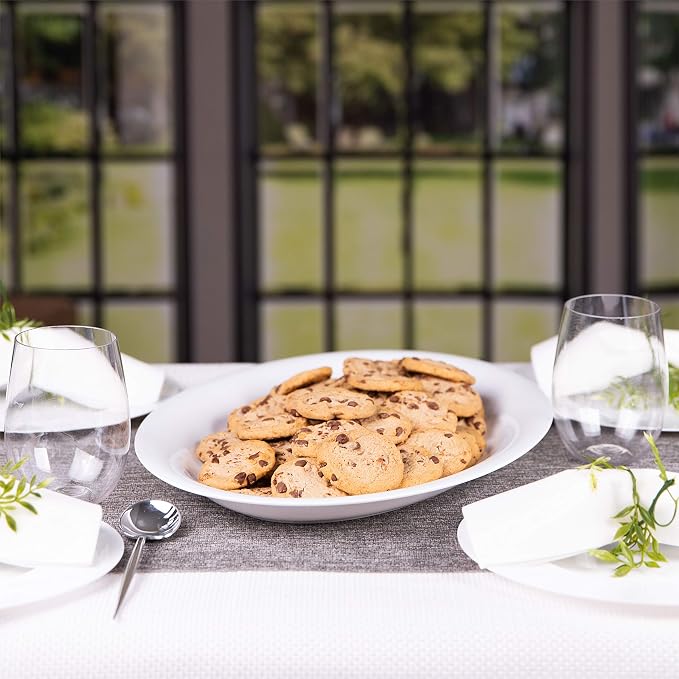 White Plastic Oval Serving Trays - Image 8