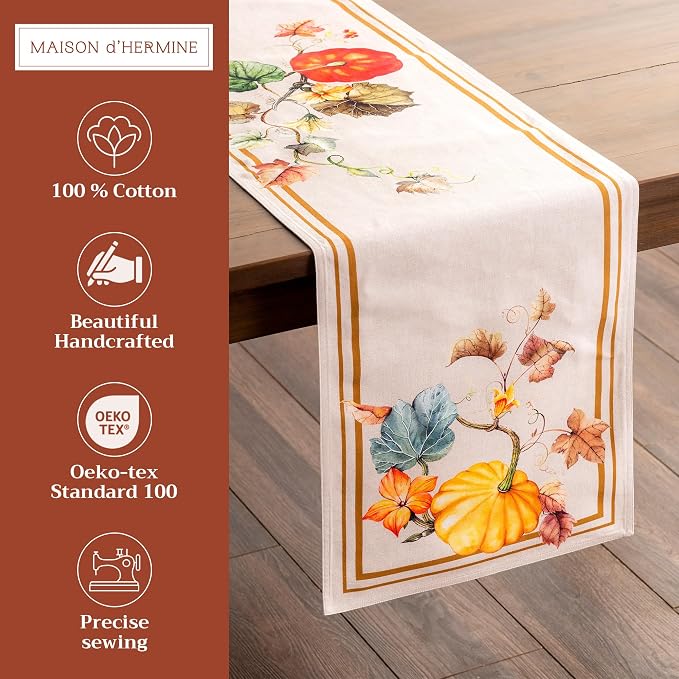 Maison d' Hermine Table Runner 100% Cotton 14.50" x 108" | Table Runners 108 - Image 2