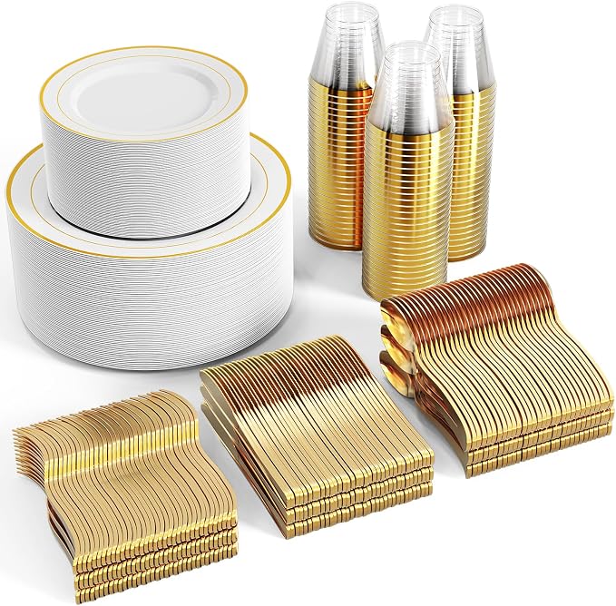 FOCUSLINE 600 Ct Gold Dinnerware Set by FOCUSLINE