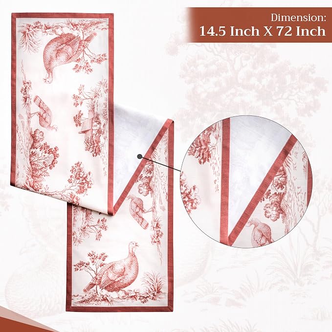 Maison d' Hermine Table Runner 100% Cotton 14.50" x 72" | Table Runners 72 - Image 4