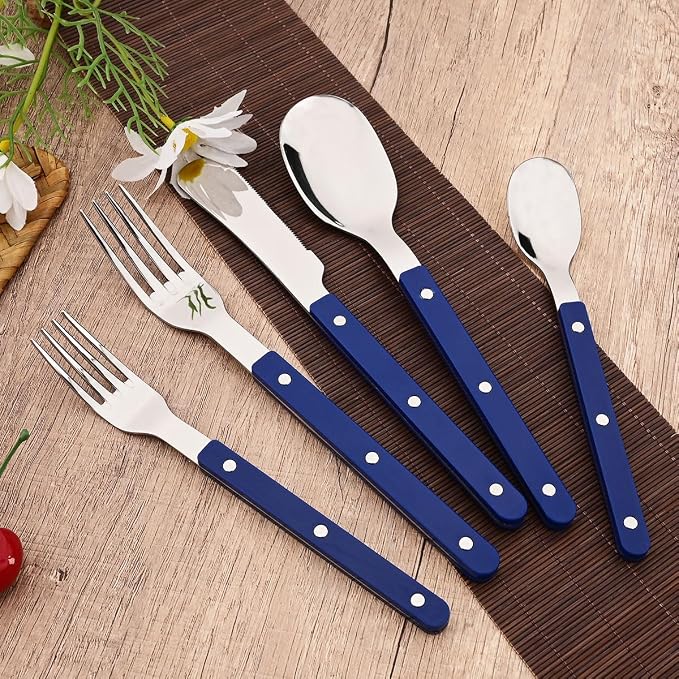 6-Piece Vintage 7.01-inch Dessert Fork Set Silverware Set BRIIEC Stainless - Image 2