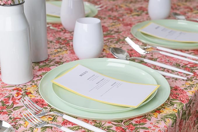 Mint Green Plastic Party Plates Edge Collection Premium heavyweight Elegant - Image 5
