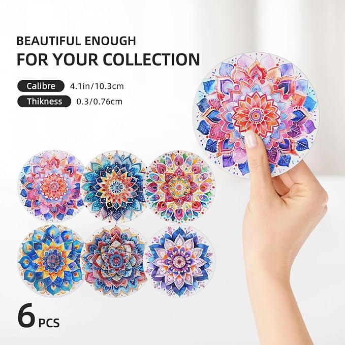 Boho Coasters Set of 6, Coasters - Image 3