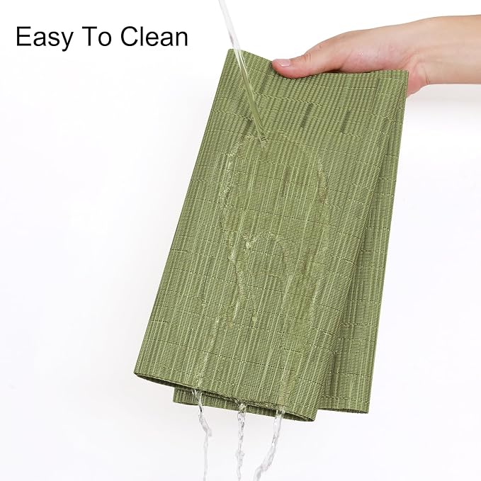 Table Runner 72 Inches Long, Vinyl Woven Heatproof Table Runners | Washable - Image 3