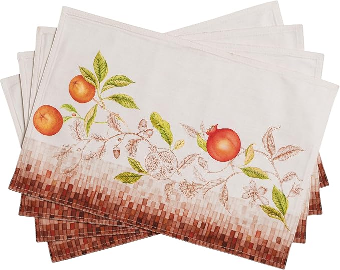 Maison d' Hermine Placemats Set of 4 Reusable 100% Cotton | Cloth Place Mats by MaisondHermine