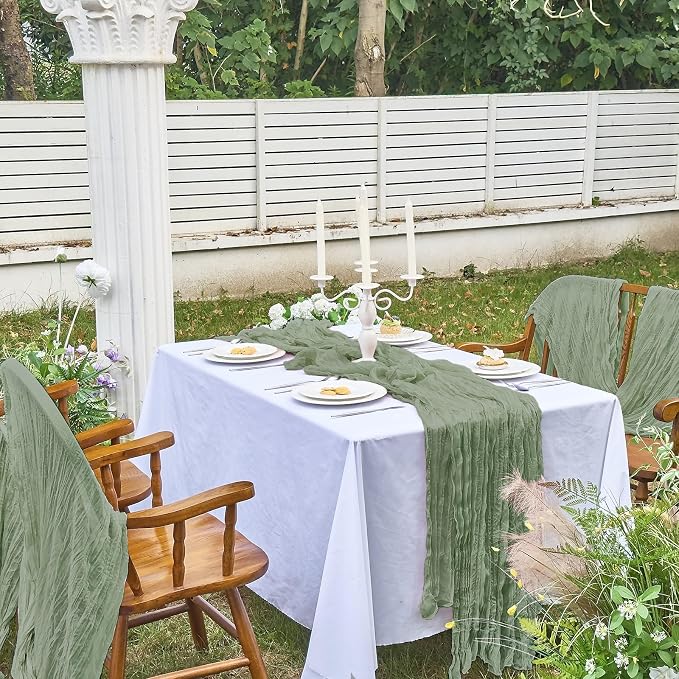 IVAPUPU Sage Green Table Runner 120 Inches - Image 8