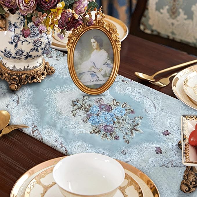 120" Long Table Runner Luxury Retro Embroidery Pattern - Image 5