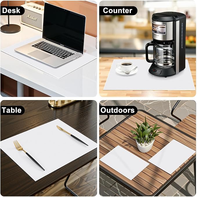 Faux Leather Heat Resistant Placemats 6 Packs, Waterproof Wipeable Dining PU - Image 9