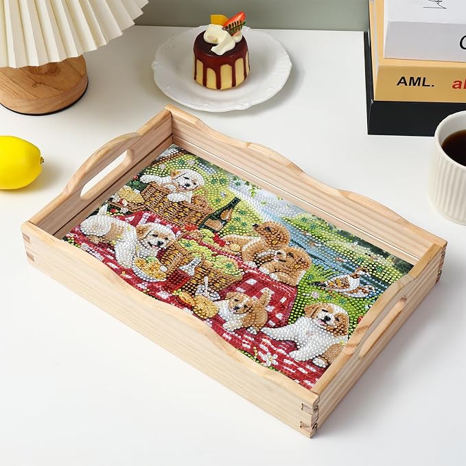 EWJRNSF Diamond Art Kits for Adults Wooden Serving Trays - Image 7