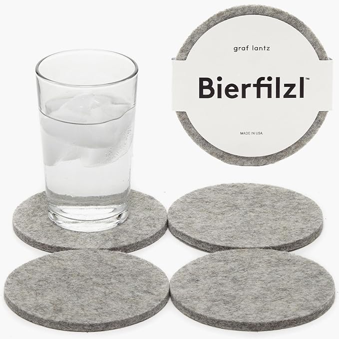 Graf Lantz - Bierfilzl Merino Wool Round Coasters Set of 4 - Granite - Absorbs by GrafLantz