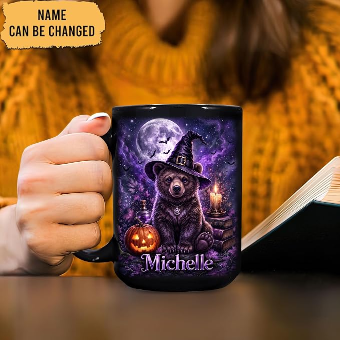 Hyturtle Personalized Halloween Bear Mug, Custom Name Gift - Image 2