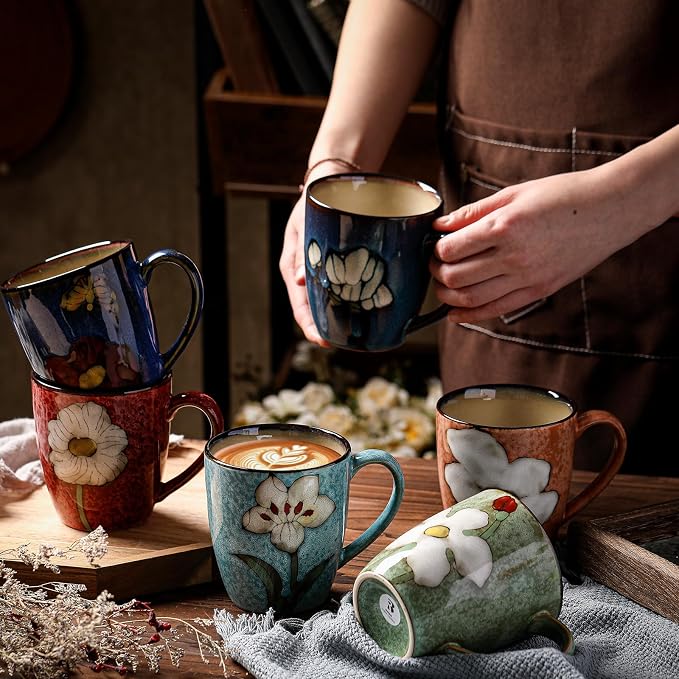 Maxdot 12oz Ceramic Coffee Mugs, Glazing Process Coffee Cup - Image 4