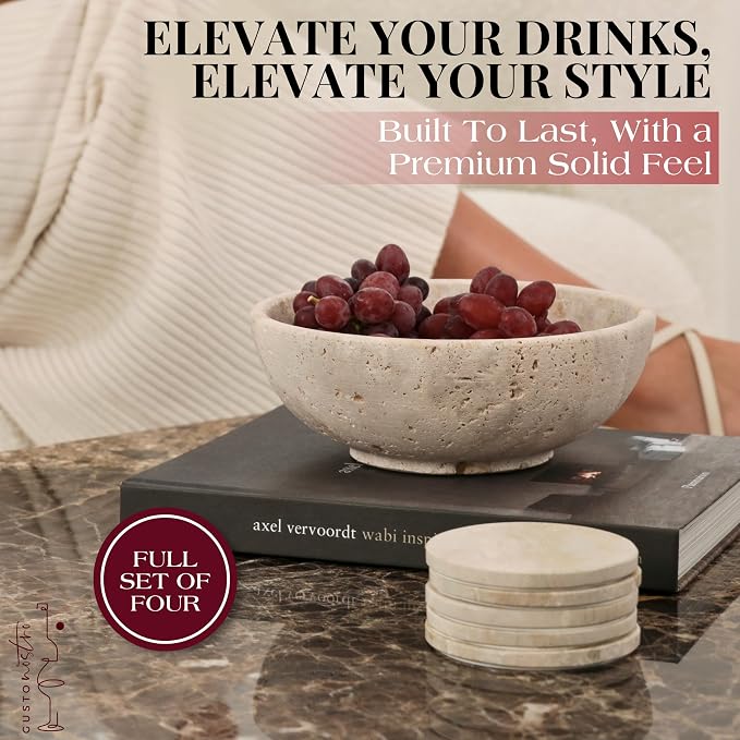 Gusto Nostro Travertine Coasters - Image 2