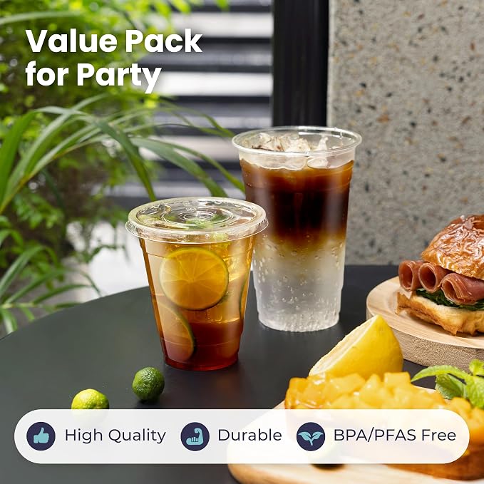 Fit Meal Prep 100 Pack 9 oz Clear Plastic Cups - Image 4