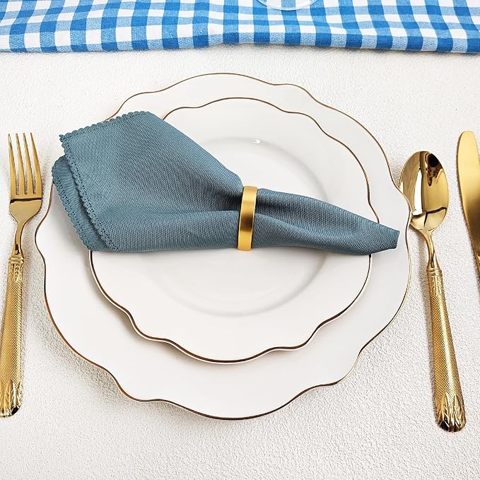 Gold Napkin Rings, Thanksgiving Christmas Napkin Rings Set of 12, Nickel-Plated - Image 5