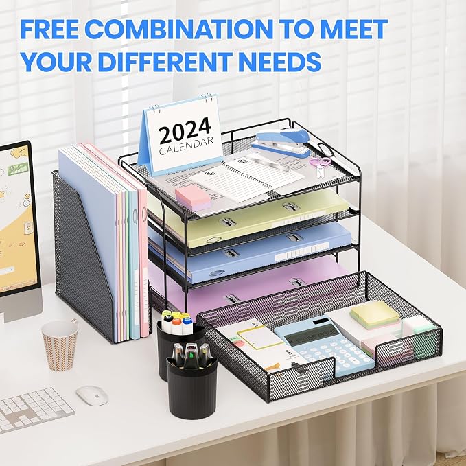 Desk Organizer, 4-Tier Desktop File Organizer - Image 2