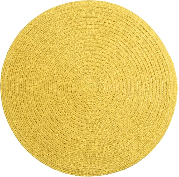 SHACOS Round Braided Placemats Set of 4 Washable Kitchen Table Place Mats - Image 7