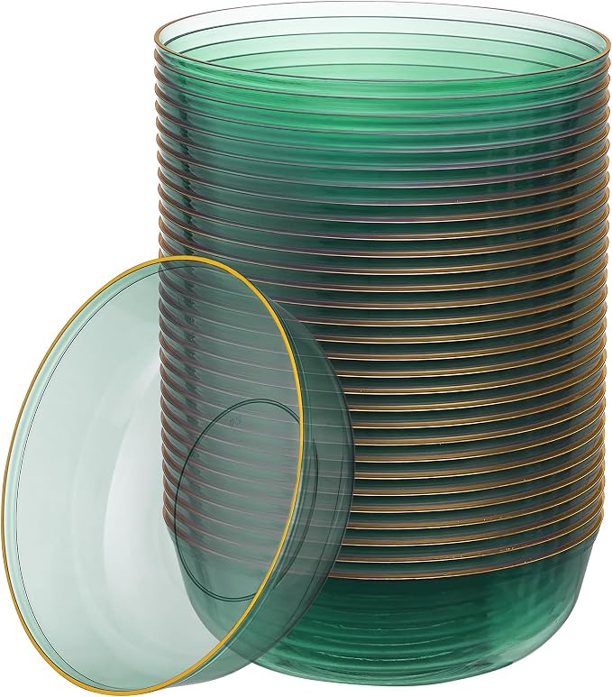 PLASTICPRO Plastic Party Plates Edge Collection Premium heavyweight Elegant by PLASTICPRO