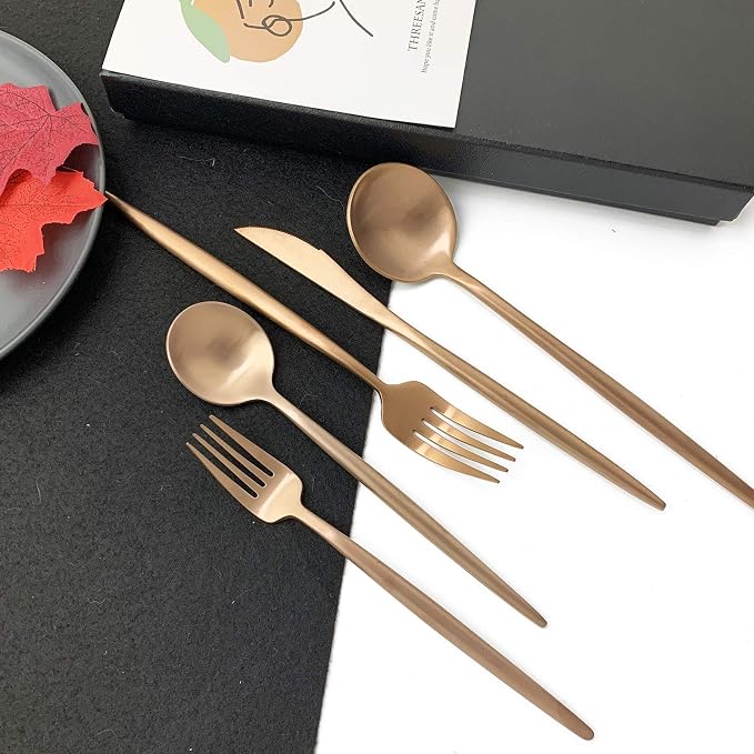 JASHII 18/10 Rose Gold Flatware Set - Image 8